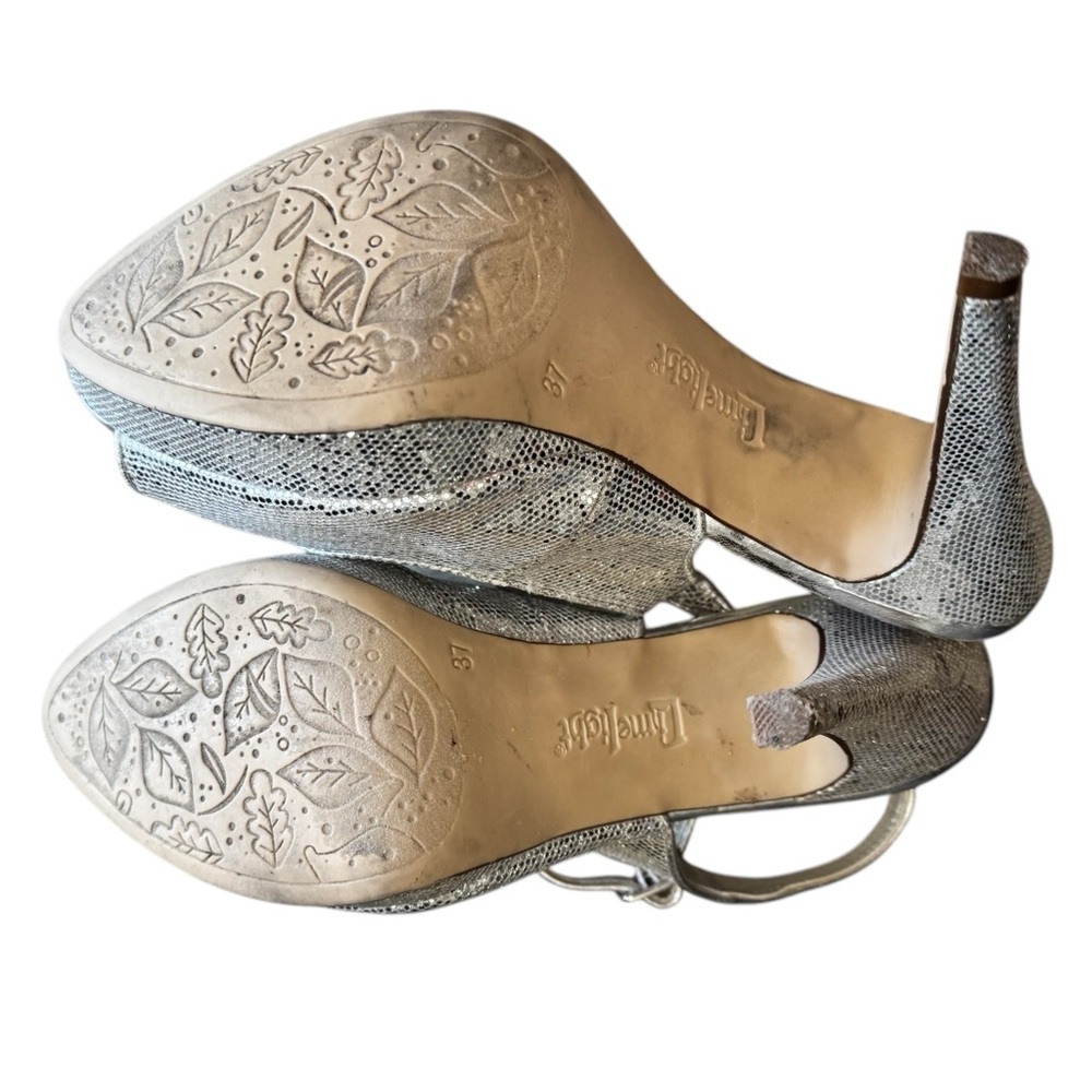 Limelight  silver, peep-toe slingback heels - Picture 5 of 7